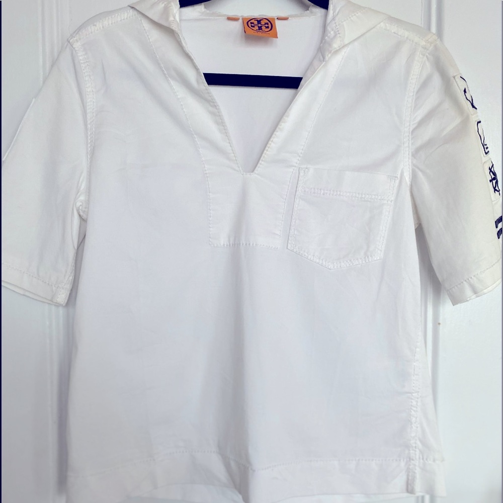 Tory Burch Nautical Short Sleeve Top